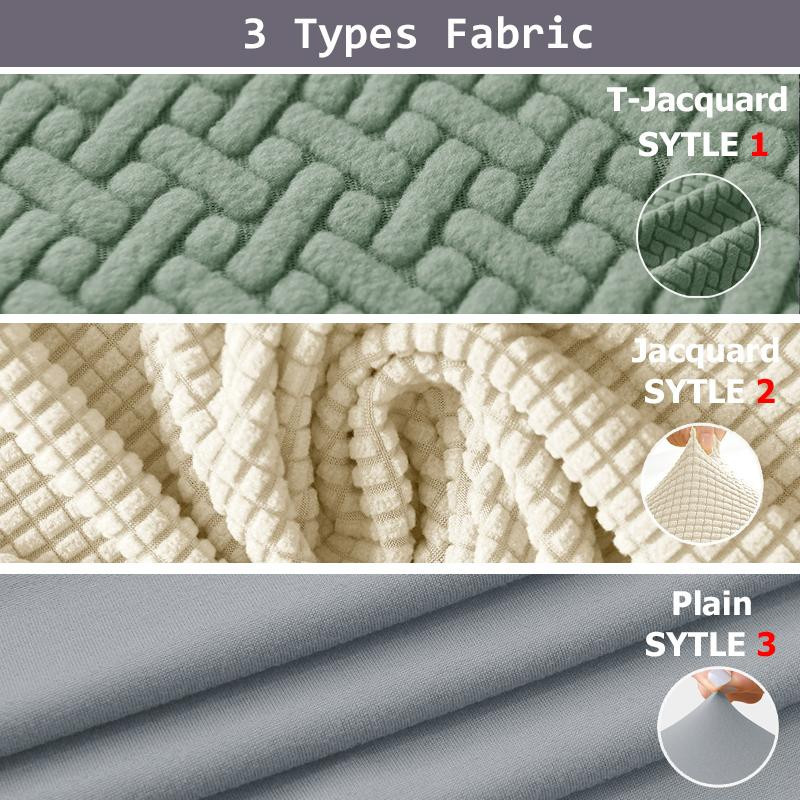 Waschbare Stuhlhussen mit hoher Rückenlehne aus Jacquard-Stretch-Spandex in Weiß für Esszimmer und Hotel, XL Größe (60-75 cm) - Bild 4
