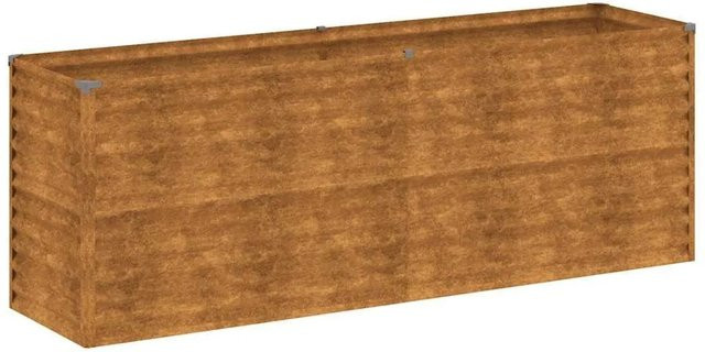 DELUKE Hochbeet AKSEL aus Cortenstahl in Braun, Metall-Pflanzenbeet für Gemüse und Blumen, B/T/H: 196 x 50 x 69 cm - Bild 1