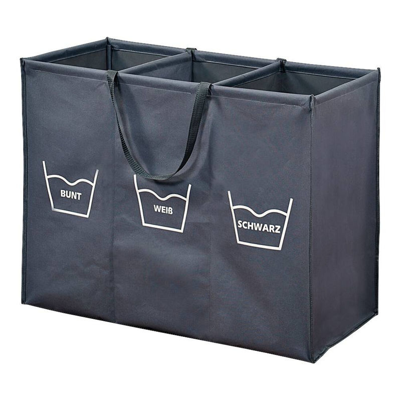 Kesper Wäschesammler aus Polyester in Grau, zusammenklappbar, B/T/H: 36 x 36 x 74 cm - Bild 2