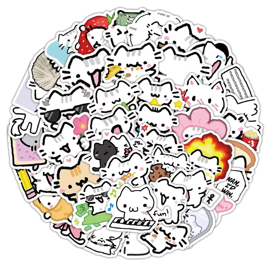 GOGOTU Pokky Katze Aufkleber, 72-teiliges Set, multicolour - Bild 2
