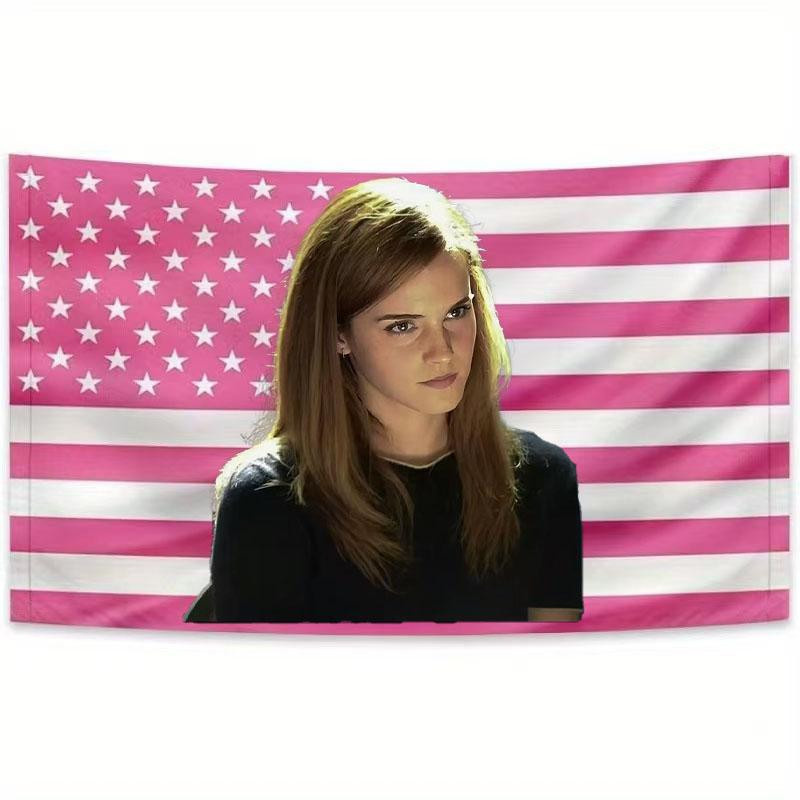 Boho Wandteppich JMG Household Supplies in Rosa mit USA Flagge und Frauenporträt, Breite: 40 cm, Höhe: 60 cm - Bild 3