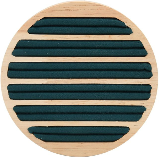 Neoglint Schmuckhalter, Holz, 6 Fächer, Runde Form, Grüner Flanell, Beige - Bild 1