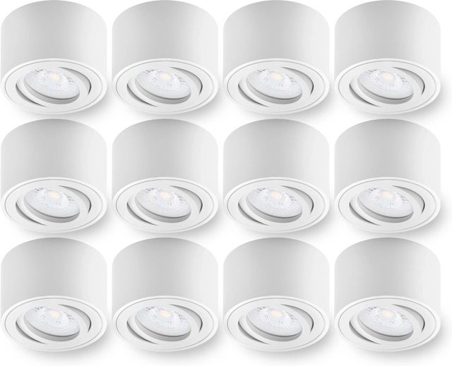 Oktaplex 12er Set Alu Deckenspot Lile S Schwenkbar mit LED-Modulen Warmweiß 3000K in Weiß - Bild 1
