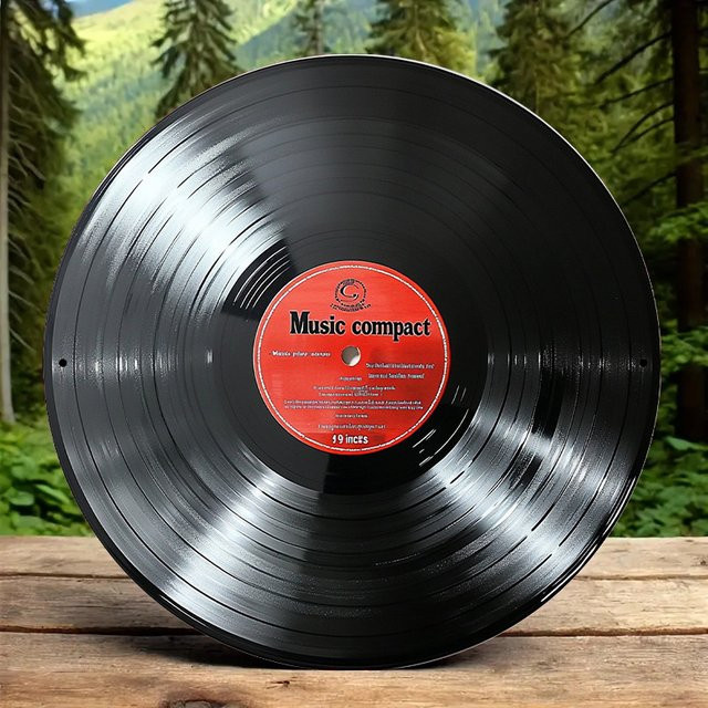 Retro Vinyl-Schallplatten-Metallschild CIFBUY in Rot und Schwarz, runde 2D Wanddekoration für Zuhause, Bar und Café, Durchmesser: 20 cm - Bild 1