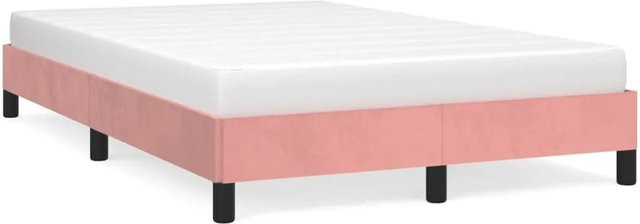 vidaXL Bettgestell aus Samt in Rosa mit modernem Design, B/T/H: 120 x 200 x 203 cm - Bild 1