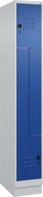 C+P Z-Spind Classic PLUS mit Sockel und 2 Fächern, Sicherheits-Drehriegel, Grau/Blau, H x B x T: 195 x 30 x 50 cm - Bild 1