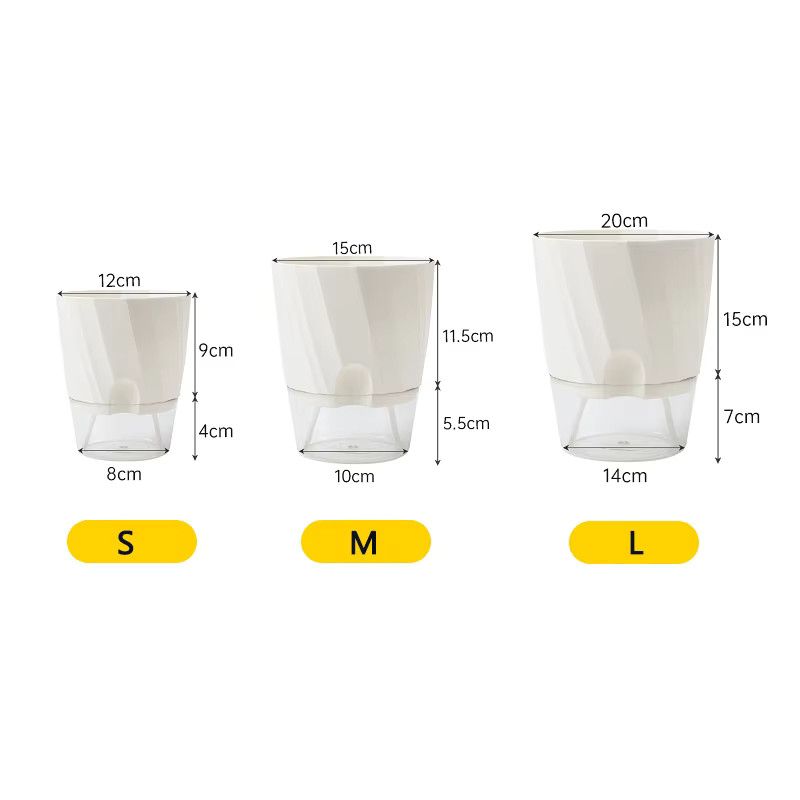 ROURKE 2er Set Selbstbewässernde Blumentöpfe aus Kunststoff für Haus und Garten, 5/6 Zoll Doppelschicht-Pflanzgefäße mit automatischer Wasserabsorption - Bild 2