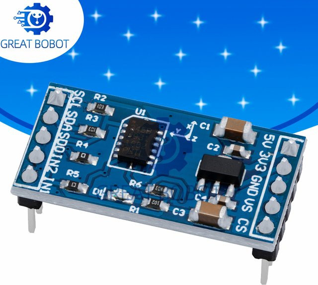 ADXL345 3-Achsen-Digital-Schwerkraftsensor-Beschleunigungsmodul Neigungssensor für Arduino-Projekte in Blau von baishundianzi - Bild 1