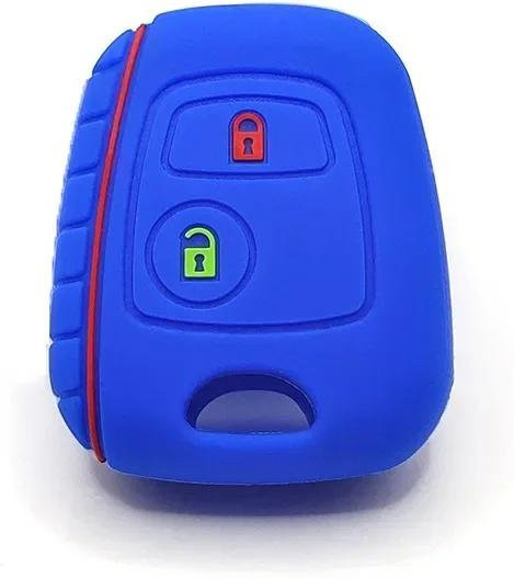 Silikon Fernbedienung Autoschlüssel Hülle in Blau für Citroen C1 C4 C2 C3 Berlingo Xasara Picasso und Peugeot 107 207 307 407 206 306 406 - Bild 1