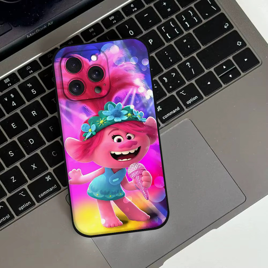 T-Trolls Cartoon Handyhülle für iPhone in Schwarz und Multicolour als weiche Schutzhülle - Bild 4