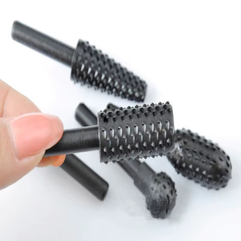 AXE SHAN Rotary Dateien Set für elektrische Bohrer und Schleifer in Schwarz mit Double Cut Fräsern und Raspelköpfen für Holzbearbeitung und Schnitzarbeiten - Bild 4