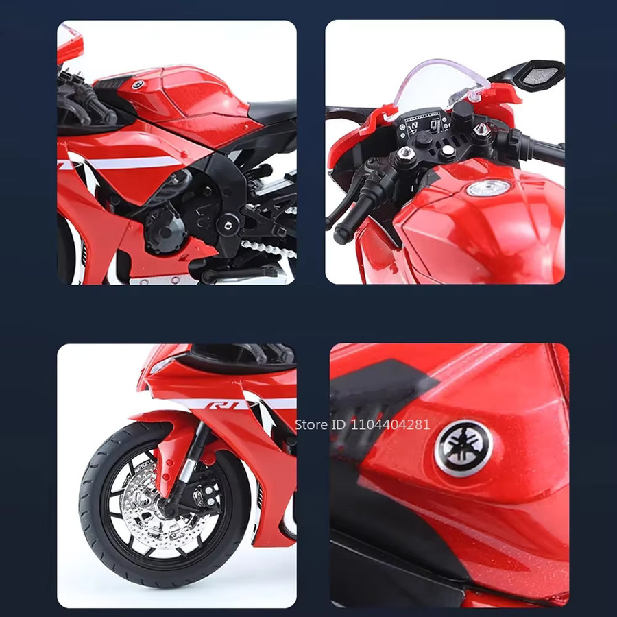 MAKEDA R1 RRS1000 Motorrad Modell, Diecast, 1:12, Metall, Gummi - Bild 4