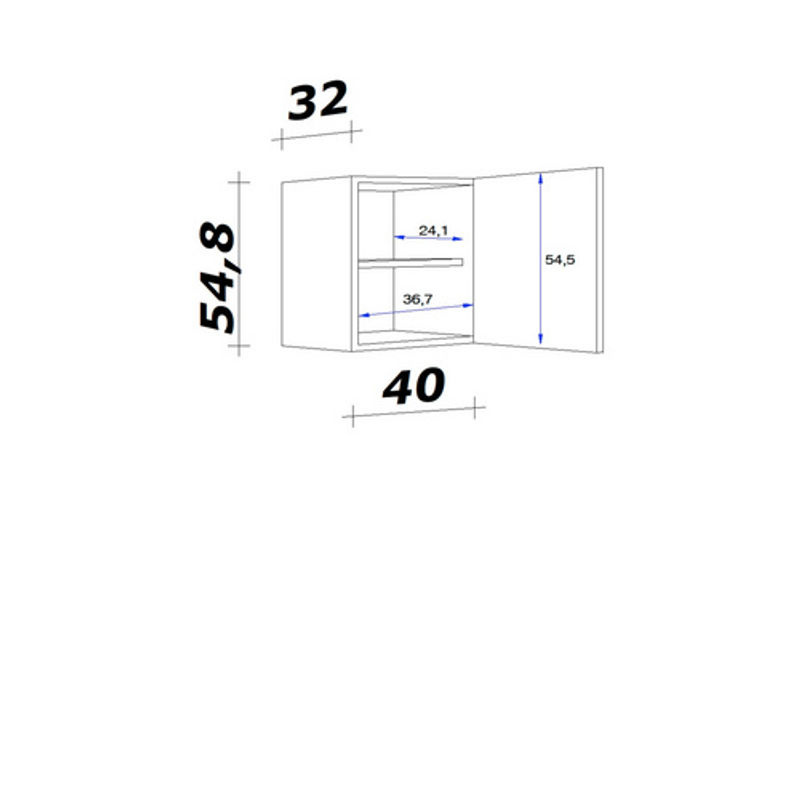 Flex-Well Küchen-Oberschrank Valero Hochglanz Weiß und Sonoma Eiche B/H/T: 40 x 55 x 32 cm - Bild 2