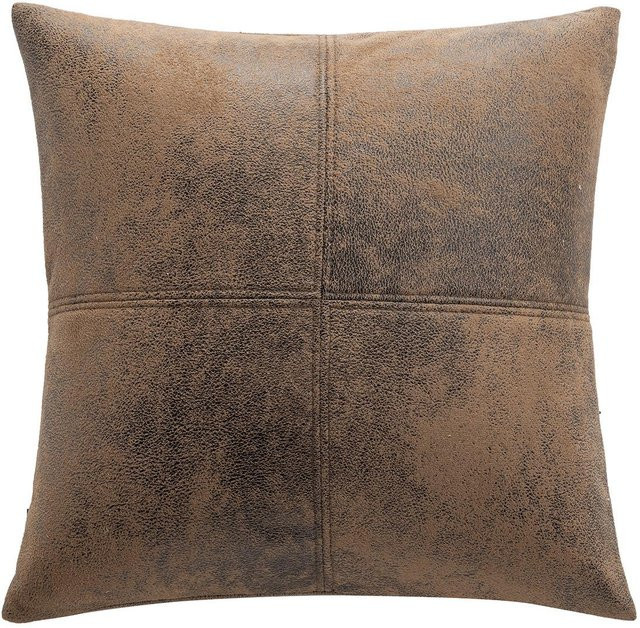 JHWarmo Kissenbezug aus Wildleder im Mid-Century Modern Stil, Farbe: Braun, B/H: 50 x 50 cm - Bild 1