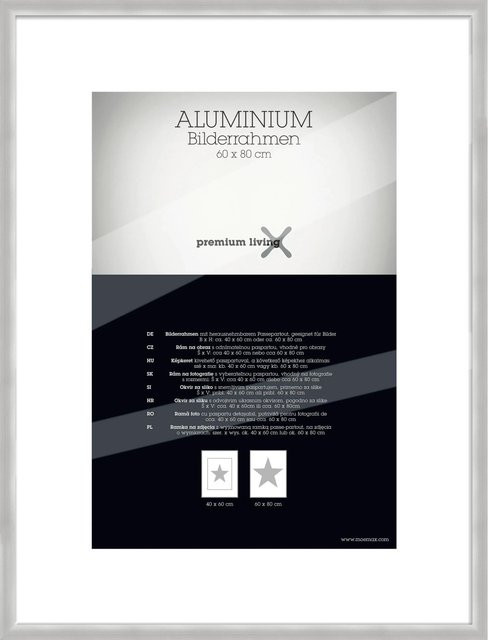 Premium Living Bilderrahmen aus Aluminium in Silber, B/H: 60 x 80 cm - Bild 1