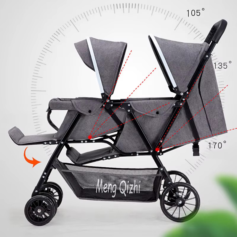 Ultraleichter faltbarer Buggy aus Aluminiumlegierung von Warm house in Blau und Grau - Bild 2