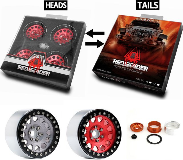 RS RC Rock Crawler Aluminium 2,2 Beadlock Felgen, 1-teiliges Set - Bild 1