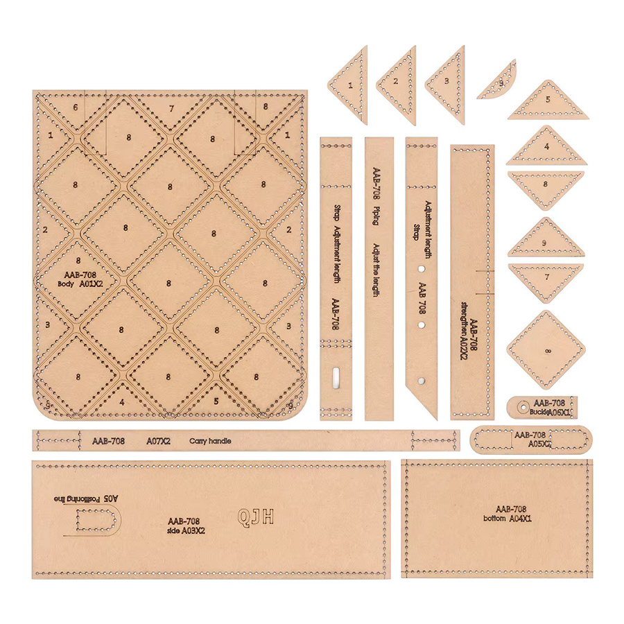 QJH Kraftpapier-Nähvorlage Set in Braun für DIY Handgemachte Quilt-Schnittmuster und Leder-Retro-Handtaschen - Bild 2