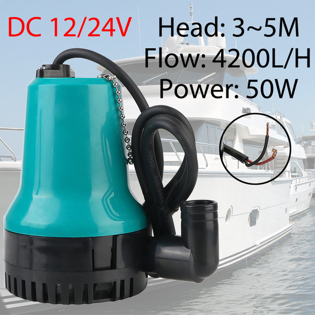 xmshxltd Solar Tauchpumpe für Outdoor und Aquarium, Elektrische DC 12/24V Tragbare Pumpe mit 4200L/H Förderleistung, 50W, Türkis - Bild 1