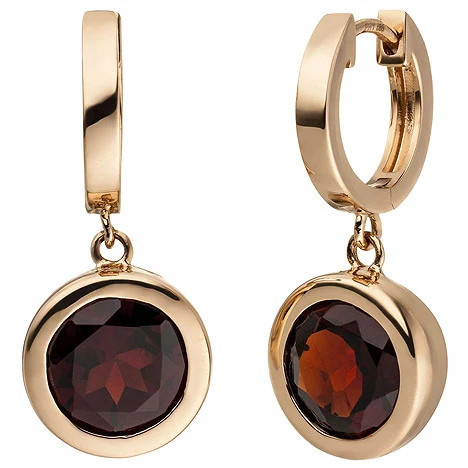 Colfem Creolen 585 Roségold, Granat, Unisex - Bild 1
