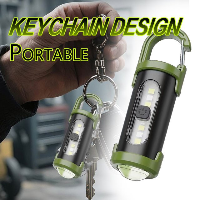 Heinast Wiederaufladbare LED-Mini-Taschenlampe als Schlüsselanhänger mit USB-Ladefunktion, wasserdichtes Arbeitslicht für Outdoor, Camping und Notfälle - Bild 1