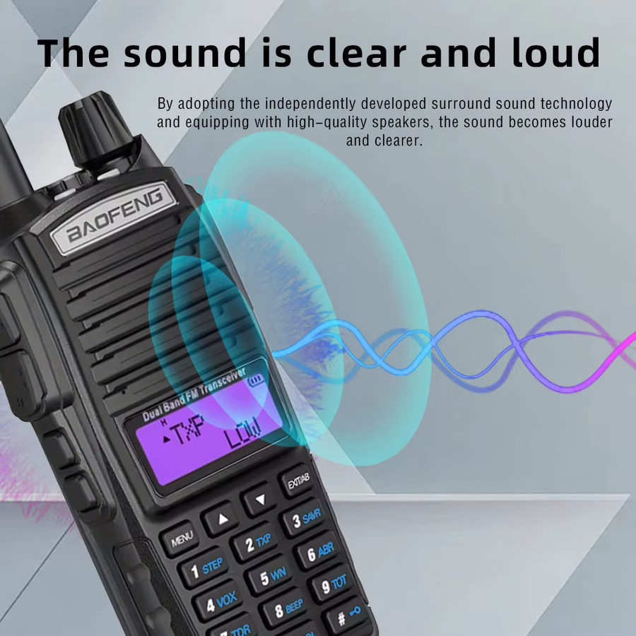 Baofeng UV82 Walkie-Talkie in Schwarz mit Dual-PPT-Funktion für Langstreckenkommunikation und Outdoor-Einsätze - Bild 2