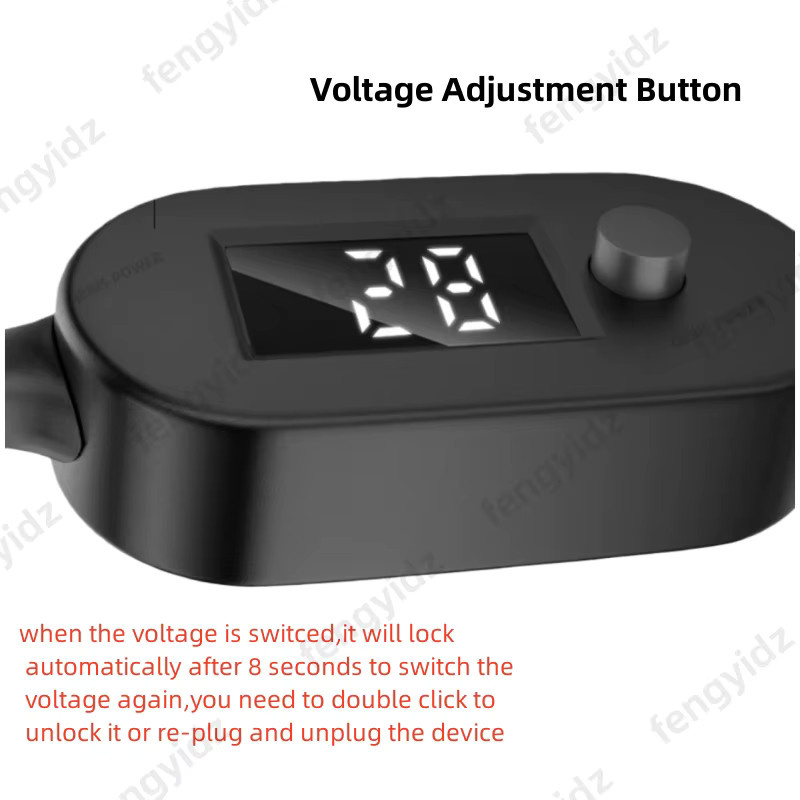 Fengyidz USB-C auf DC 5V 9V 12V 15V 20V 28V Einstellbares Spannungs-Boost-Kabel 140W Universal-Adapterkabel für Laptops Schwarz - Bild 5