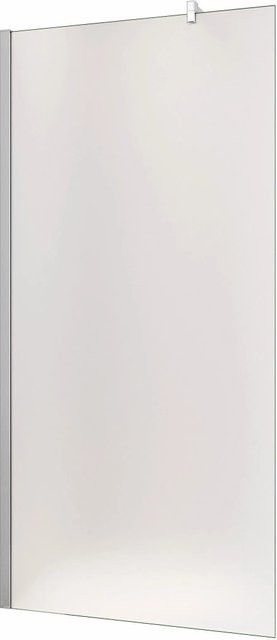 Duschparadies Walk-in Dusche mit Milchglas Seitenwand, B/H: 120 x 200 cm, 10mm Nano Glas, verchromt - Bild 1