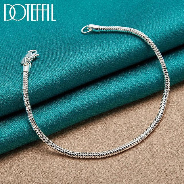 Doteffil Armband 925 Silber, Schlangenkette, 3 mm, 18 cm, Damen - Bild 1