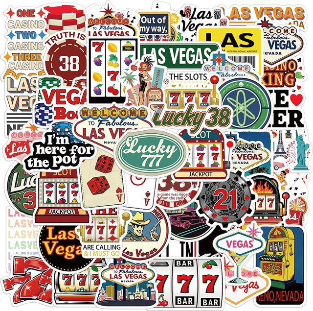 Charile Las Vegas Graffiti Aufkleber, Vintage Cartoon City, Wasserdicht - Bild 1