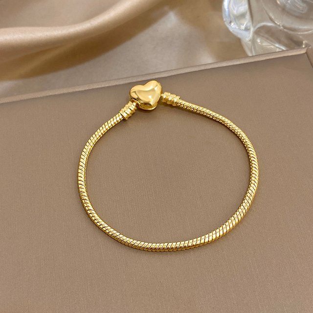 Freetry Armband, Edelstahl, Gold, Herz Anhänger, Damen, Vintage - Bild 1
