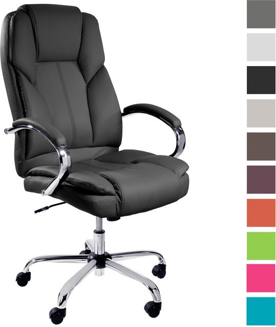 TPFLiving Premium XXL-Bürostuhl DALLAS in Schwarz aus Kunstleder mit einer Belastbarkeit bis 215 kg - Bild 1
