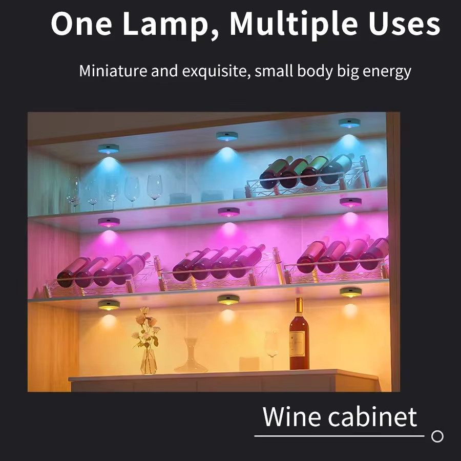 Ammtoo RGB LED Nachtlicht mit Fernbedienung, wiederaufladbare drahtlose Schrankbeleuchtung in Multicolour für Küche und Möbel - Bild 4
