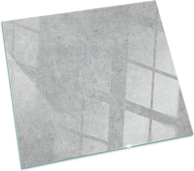 Tulup Glasbodenplatte für Kaminöfen in Grau mit Rohbetonstruktur, B/T: 50 x 50 cm - Bild 1