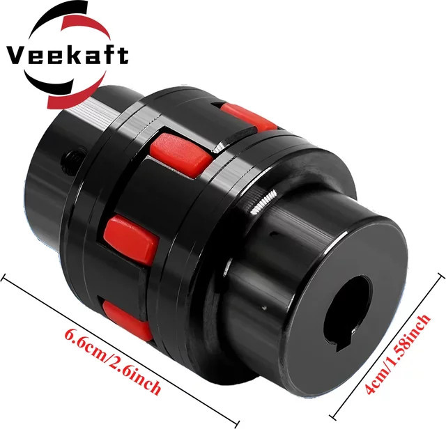Veekaft XL1 D40L66 Flexible Kupplung in Schwarz für CNC-Motoren und Wellenkupplungen mit Tiefe: 6,6 cm und Durchmesser: 1,9 cm - Bild 1
