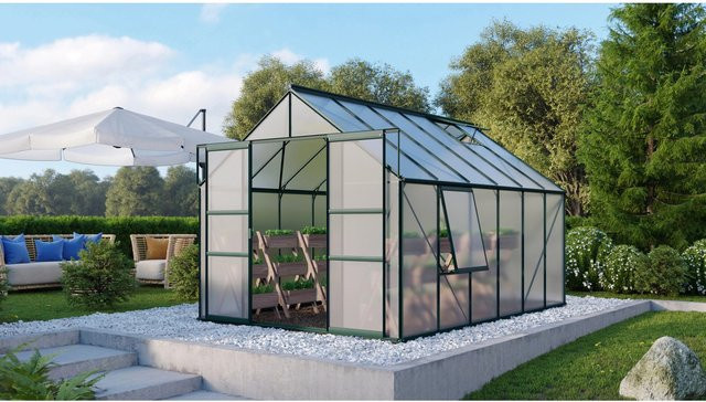 Vitavia Gewächshaus Meridian 2 Smaragd mit Polycarbonat-Platten und Vorzugsset - Bild 1