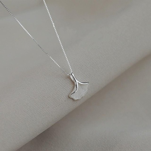 Lucky Star Jewelry Halskette Ginkgo Blatt, 999 Silber, Damen - Bild 1