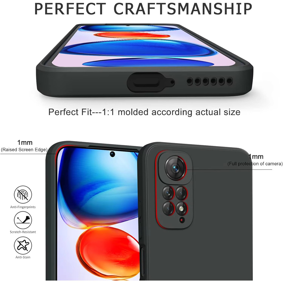 Schützende Silikon-Handyhülle für Xiaomi Redmi Note 9 10 11 12 Pro Plus 9T und 12T in Schwarz - Bild 2