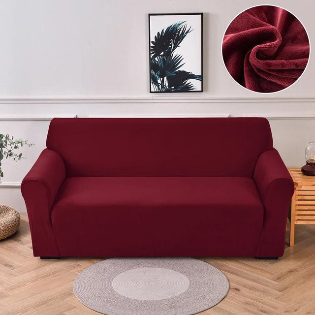 Bestbags Stretch-Sofabezug aus Samtstoff für 1-Sitzer, Breite: 90-140 cm - Bild 1