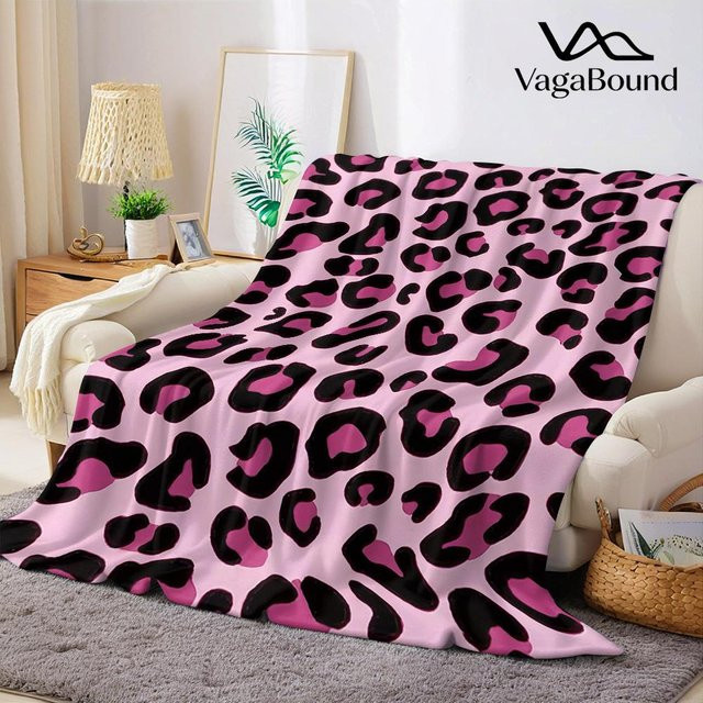 JMG Household Supplies Flanelldecke mit Leopardendruck in Rosa, weich und warm, B/H: 100 x 150 cm - Bild 1