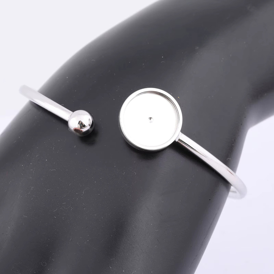 reidgaller Manschettenarmband-Basisrohlinge, Edelstahl, Silber, Unisex - Bild 2