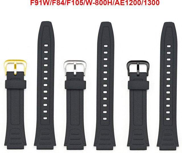 Casio Uhrenarmband, Silikon, Schwarz, 18mm, Unisex - Bild 1