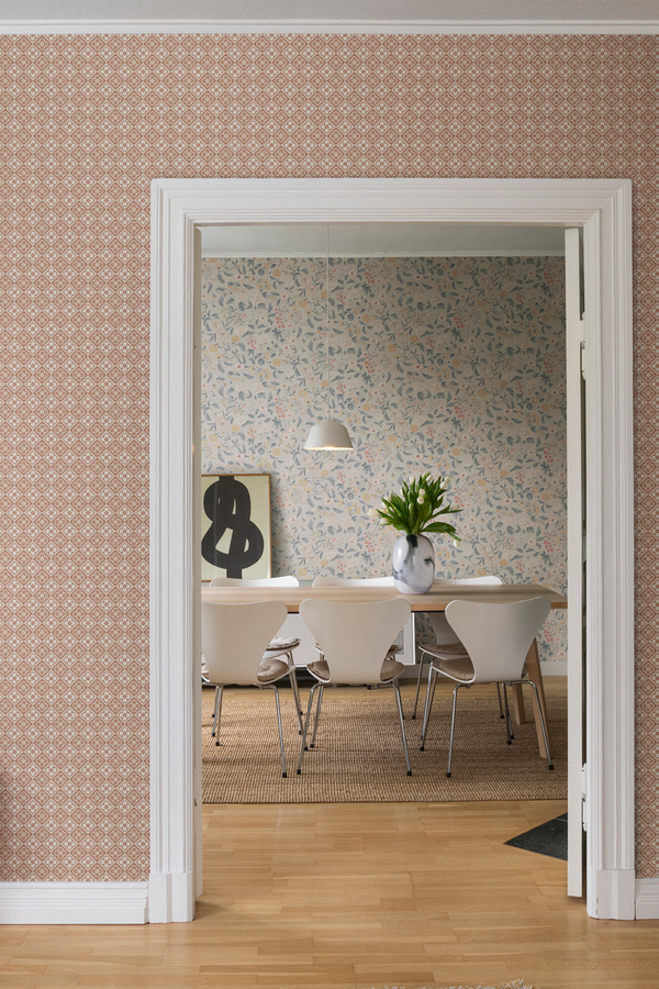 Sandberg Wallpaper Lyckan Non-Woven Tapete Botanisches Design in Copper, Brown und Beige - Bild 1