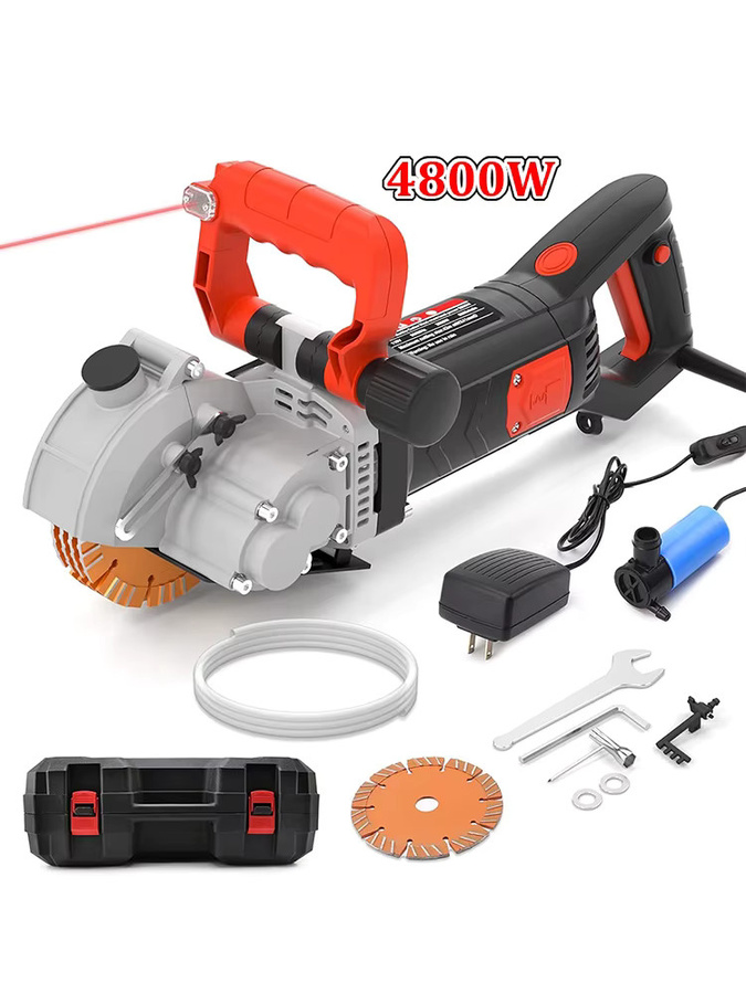 OWJHE Elektrische Wandfräse und Betonschneider mit Laser-Zielung, 4800 W, Rot, 133 mm - Bild 5