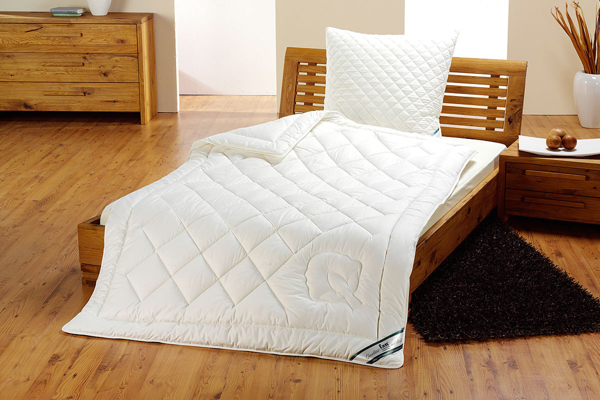 f.a.n. Frankenstolz Duo-Steppbett Bettdecke aus Bio-Baumwolle, Weiß, B/T: 135 x 200 cm - Bild 1