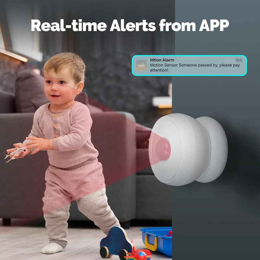 MOES Zigbee PIR-Bewegungssensor mit Magnetfuß in Weiß für Tuya Smart Life App zur Haussicherheit - Bild 2