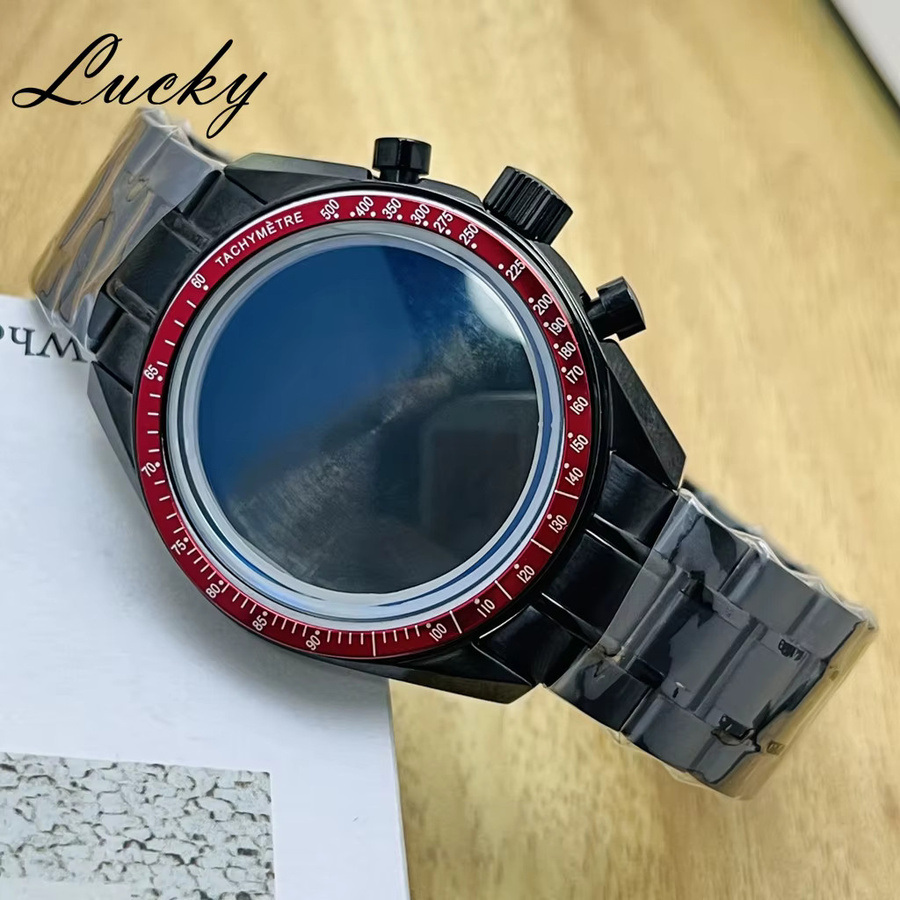 MUZHI Uhrengehäuse Edelstahl, Schwarz, 39,7 mm, Unisex - Bild 2