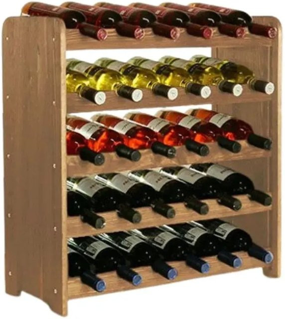 PROREGAL Weinregal Pinotwine aus massivem Kiefernholz, Braun geölt, H x B x T: 61,6 x 63,2 x 26,5 cm, Platz für 30 Flaschen - Bild 1
