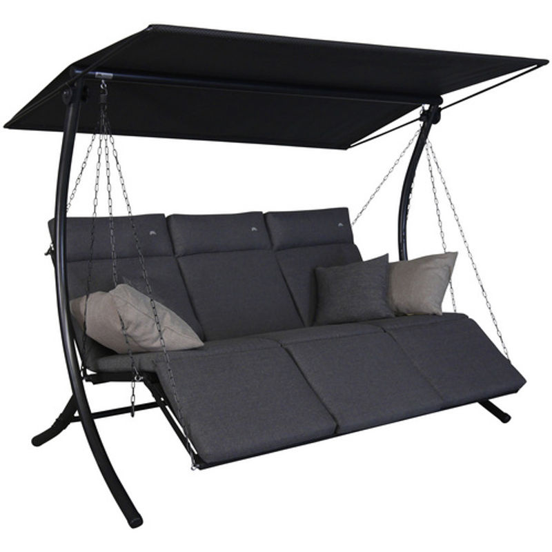 Angerer Hollywoodschaukel Swing Smart Stone 3-Sitzer in Grau mit Textilene Gewebe und Auflagen, B/T/H: 240 x 160 x 145 cm - Bild 3
