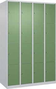C+P Schließfachschrank Classic PLUS mit 4 Abteilen in Lichtgrau und Resedagrün, B/T/H: 120 x 50 x 185 cm - Bild 1